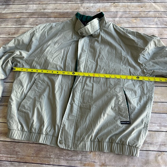 Members Only Men's Vintage Jacket XL Beige Windbreaker Tan with Green Trim Zip - Picture 11 of 15
